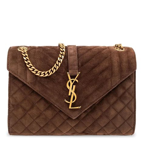 ysl logo plaque quilted shoulder bag